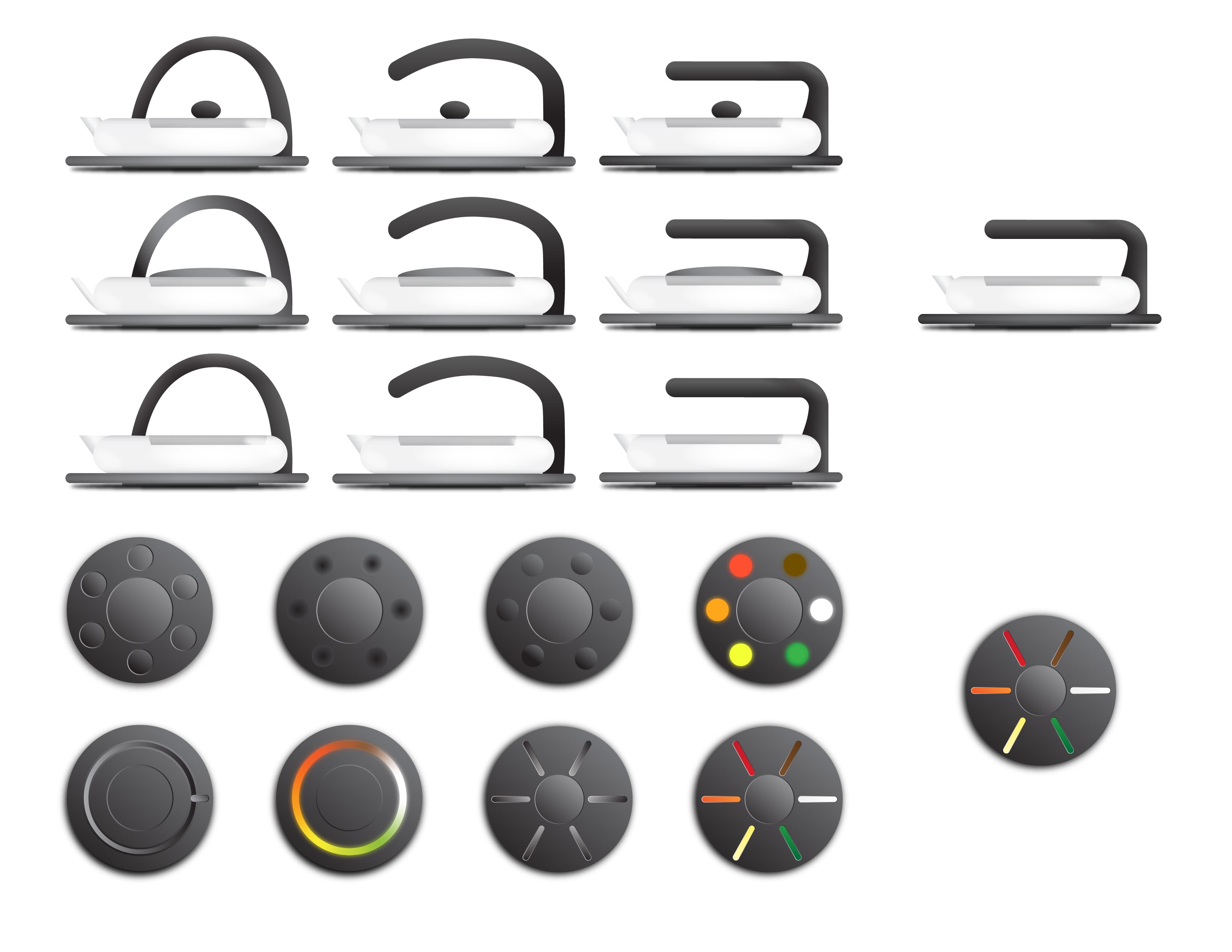 Different drawings of the kettle design