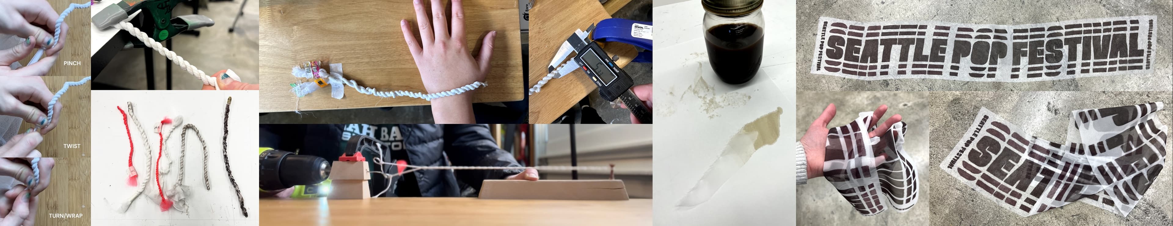 experimenting with twisting methods and dyes